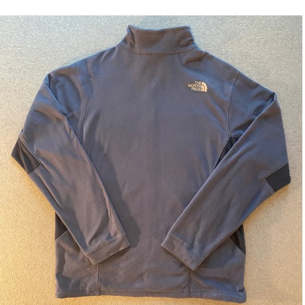 The North Face Mens Blue Full Zip Fleece Jacket AXE8 Mock Neck Large S06